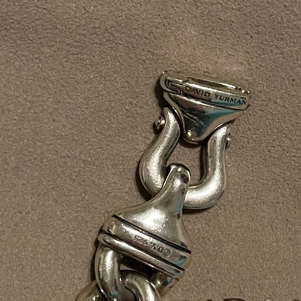 David Yurman Silver Curb Chain Bracelet With Diamonds - Picture 4 of 4